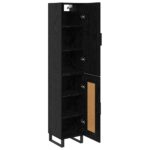 vidaXL Highboard Čierny dub 34,5 x 34 x 180 cm Kompozitné drevo – Obrázok 5