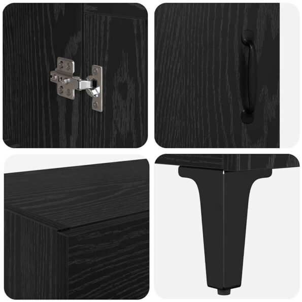 vidaXL Highboard Čierny dub 69,5 x 34 x 180 cm Kompozitné drevo – Obrázok 11