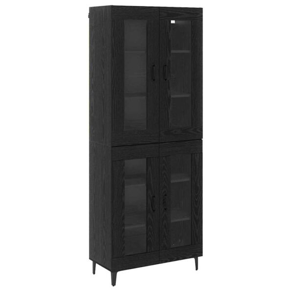 vidaXL Highboard Čierny dub 69,5 x 34 x 180 cm Kompozitné drevo – Obrázok 2