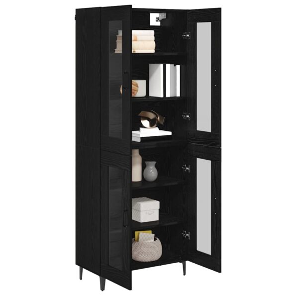 vidaXL Highboard Čierny dub 69,5 x 34 x 180 cm Kompozitné drevo – Obrázok 3