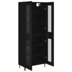 vidaXL Highboard Čierny dub 69,5 x 34 x 180 cm Kompozitné drevo – Obrázok 5