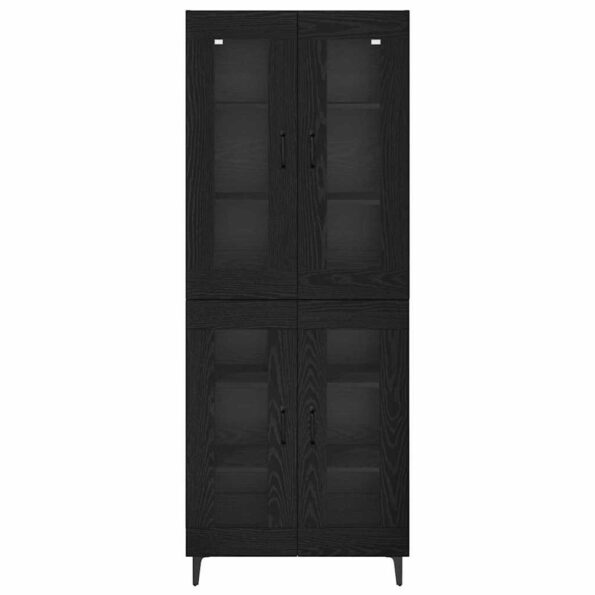 vidaXL Highboard Čierny dub 69,5 x 34 x 180 cm Kompozitné drevo – Obrázok 8