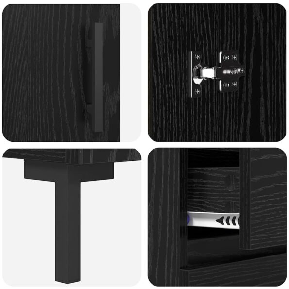 vidaXL Highboard Nástenný 2 pcs Čierny dub Kompozitné drevo – Obrázok 11