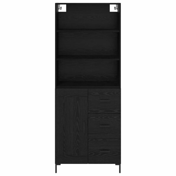 vidaXL Highboard Nástenný 2 pcs Čierny dub Kompozitné drevo – Obrázok 8