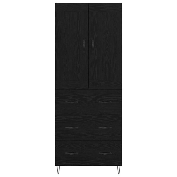 vidaXL Highboard Čierny dub 69,5 x 34 x 180 cm Kompozitné drevo – Obrázok 8
