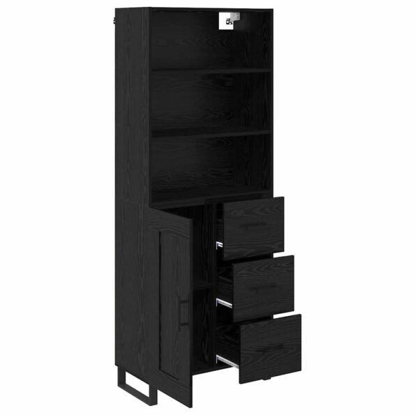 vidaXL Highboard Nástenný 2 pcs Čierny dub Kompozitné drevo – Obrázok 5