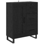 vidaXL Highboard Nástenný 2 pcs Čierny dub Kompozitné drevo – Obrázok 6
