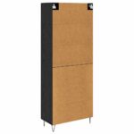 vidaXL Highboard so zásuvkou 2 pcs Čierny dub Konštrukčné drevo a sklo – Obrázok 10