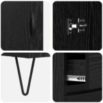 vidaXL Highboard so zásuvkou 2 pcs Čierny dub Konštrukčné drevo a sklo – Obrázok 11