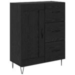 vidaXL Highboard so zásuvkou 2 pcs Čierny dub Konštrukčné drevo a sklo – Obrázok 6
