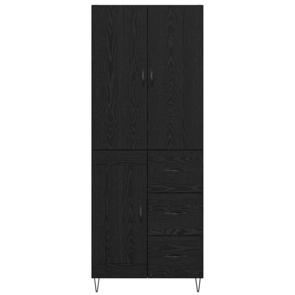 vidaXL Highboard so zásuvkou 2 pcs Čierny dub Konštrukčné drevo a sklo – Obrázok 8