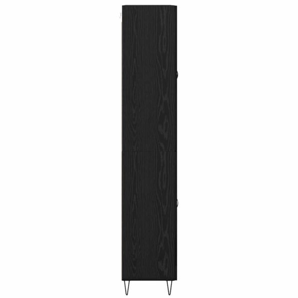 vidaXL Highboard so zásuvkou 2 pcs Čierny dub Konštrukčné drevo a sklo – Obrázok 9