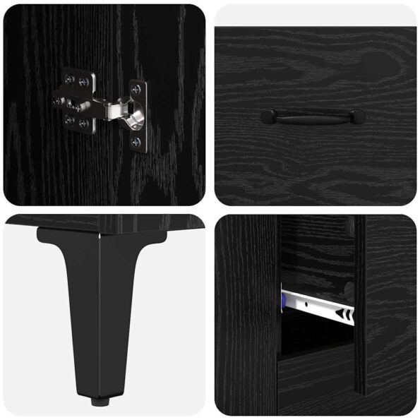 vidaXL Highboard Čierny dub 69,5 x 34 x 180 cm Kompozitné drevo – Obrázok 11