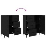 vidaXL Highboard Čierny dub 69,5 x 34 x 180 cm Kompozitné drevo – Obrázok 13