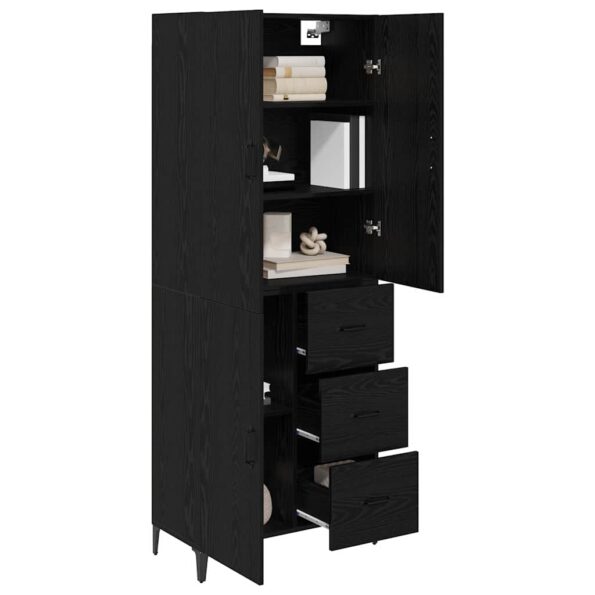 vidaXL Highboard Čierny dub 69,5 x 34 x 180 cm Kompozitné drevo – Obrázok 3