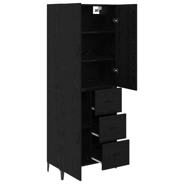 vidaXL Highboard Čierny dub 69,5 x 34 x 180 cm Kompozitné drevo – Obrázok 5