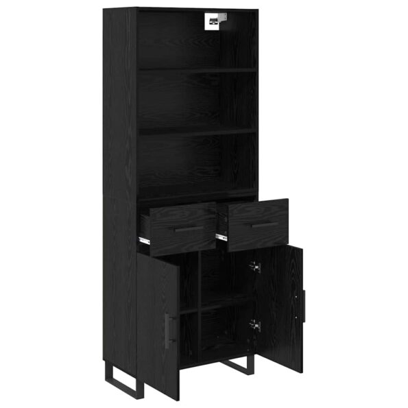 vidaXL Highboard so zásuvkou 2 pcs Čierny dub Kompozitné drevo – Obrázok 5