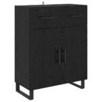 vidaXL Highboard so zásuvkou 2 pcs Čierny dub Kompozitné drevo – Obrázok 6