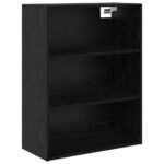 vidaXL Highboard so zásuvkou 2 pcs Čierny dub Kompozitné drevo – Obrázok 7