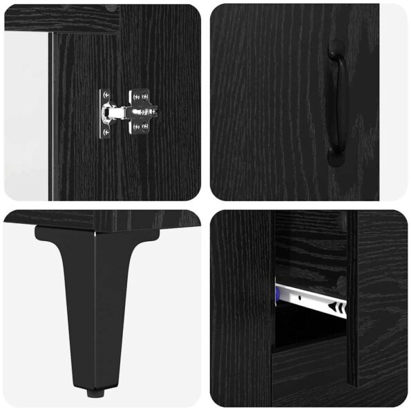 vidaXL Highboard Čierny dub 69,5 x 34 x 180 cm Kompozitné drevo – Obrázok 11