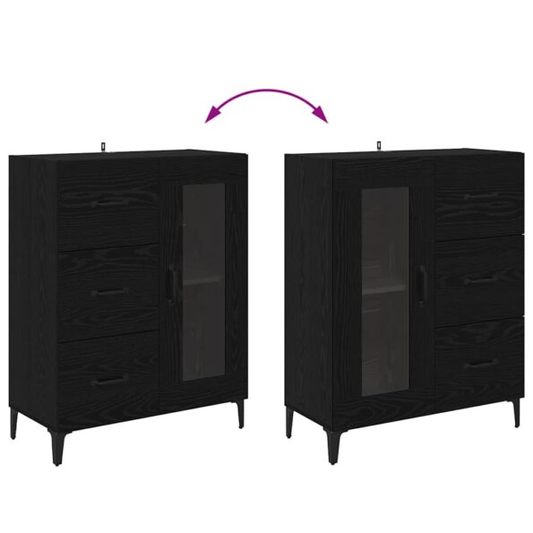 vidaXL Highboard Čierny dub 69,5 x 34 x 180 cm Kompozitné drevo – Obrázok 13