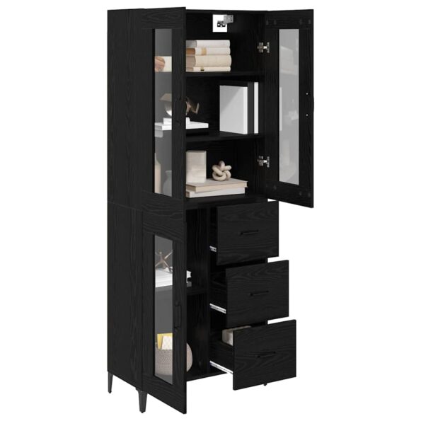 vidaXL Highboard Čierny dub 69,5 x 34 x 180 cm Kompozitné drevo – Obrázok 3