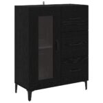 vidaXL Highboard Čierny dub 69,5 x 34 x 180 cm Kompozitné drevo – Obrázok 6