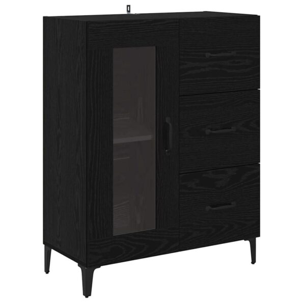 vidaXL Highboard Čierny dub 69,5 x 34 x 180 cm Kompozitné drevo – Obrázok 6