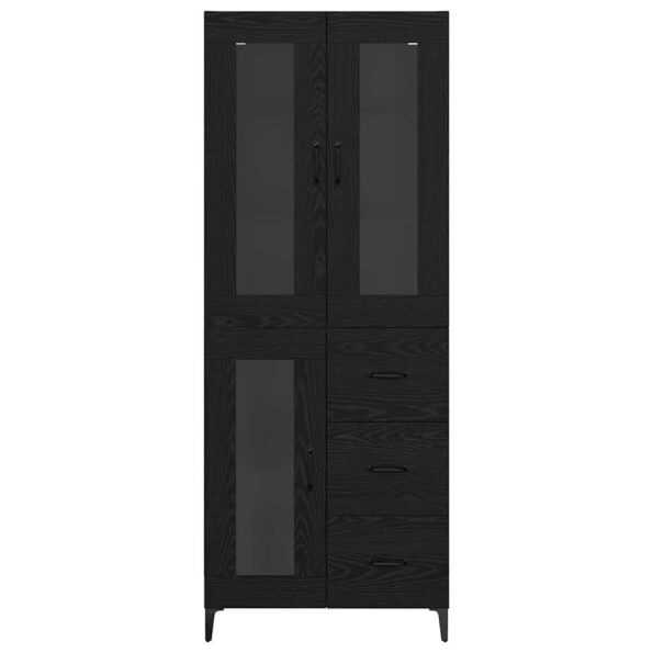 vidaXL Highboard Čierny dub 69,5 x 34 x 180 cm Kompozitné drevo – Obrázok 8
