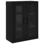 vidaXL Highboard 2 pcs Čierny dub Drevovláknitá doska a sklo – Obrázok 7