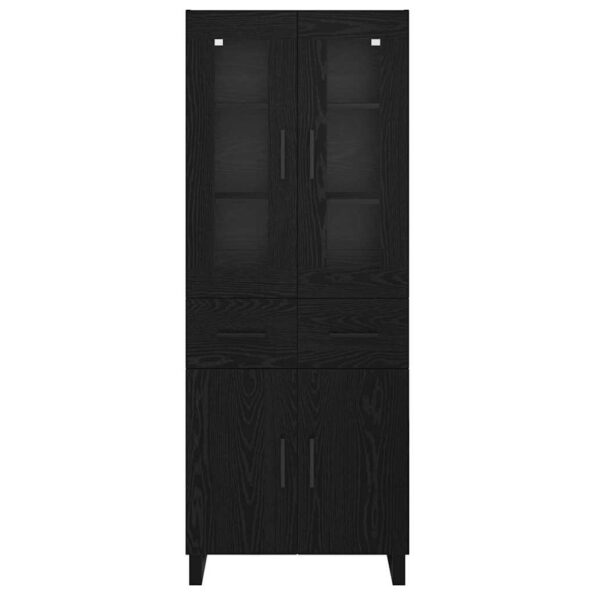 vidaXL Highboard 2 pcs Čierny dub Drevovláknitá doska a sklo – Obrázok 8