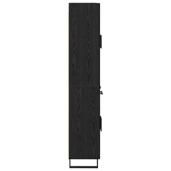 vidaXL Highboard 2 pcs Čierny dub Drevovláknitá doska a sklo – Obrázok 9