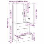vidaXL Highboard 2 pcs Čierny dub Drevovláknitá doska a sklo – Obrázok 13