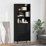 vidaXL Highboard Čierny dub 69,5 x 34 x 180 cm Kompozitné drevo