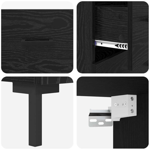 vidaXL Highboard Čierny dub 69,5 x 34 x 180 cm Kompozitné drevo – Obrázok 11