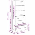 vidaXL Highboard Čierny dub 69,5 x 34 x 180 cm Kompozitné drevo – Obrázok 13