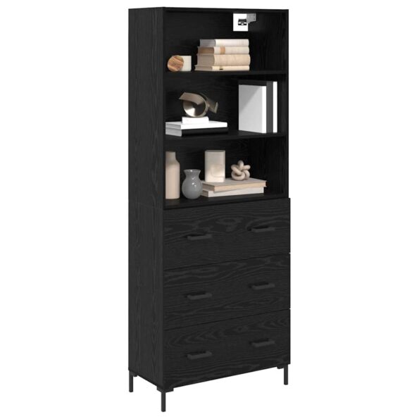 vidaXL Highboard Čierny dub 69,5 x 34 x 180 cm Kompozitné drevo – Obrázok 3