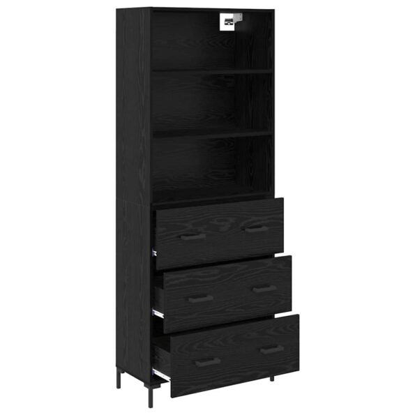 vidaXL Highboard Čierny dub 69,5 x 34 x 180 cm Kompozitné drevo – Obrázok 5