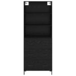 vidaXL Highboard Čierny dub 69,5 x 34 x 180 cm Kompozitné drevo – Obrázok 8
