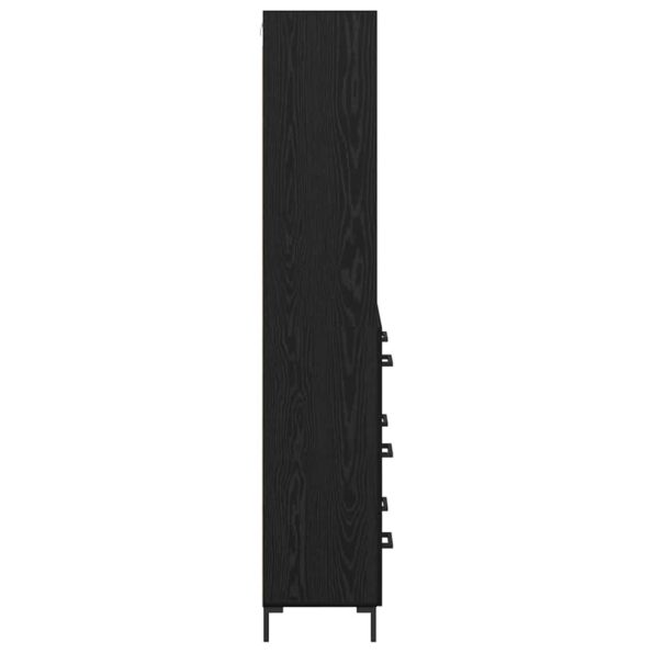 vidaXL Highboard Čierny dub 69,5 x 34 x 180 cm Kompozitné drevo – Obrázok 9