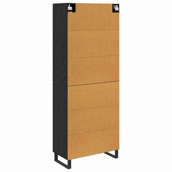 vidaXL Highboard 2 pcs Čierny dub Drevovláknitá doska a sklo – Obrázok 10