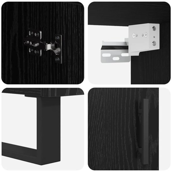 vidaXL Highboard 2 pcs Čierny dub Drevovláknitá doska a sklo – Obrázok 11