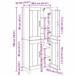 vidaXL Highboard 2 pcs Čierny dub Drevovláknitá doska a sklo – Obrázok 13