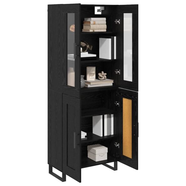 vidaXL Highboard 2 pcs Čierny dub Drevovláknitá doska a sklo – Obrázok 3