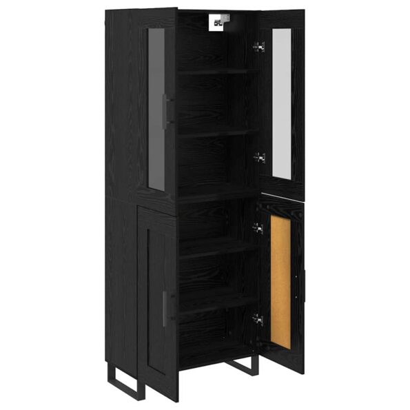 vidaXL Highboard 2 pcs Čierny dub Drevovláknitá doska a sklo – Obrázok 5