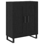 vidaXL Highboard 2 pcs Čierny dub Drevovláknitá doska a sklo – Obrázok 6