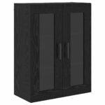 vidaXL Highboard 2 pcs Čierny dub Drevovláknitá doska a sklo – Obrázok 7