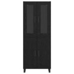 vidaXL Highboard 2 pcs Čierny dub Drevovláknitá doska a sklo – Obrázok 8