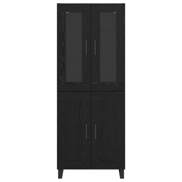 vidaXL Highboard 2 pcs Čierny dub Drevovláknitá doska a sklo – Obrázok 8