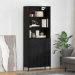 vidaXL Highboard Čierny dub 69,5 x 34 x 180 cm Kompozitné drevo